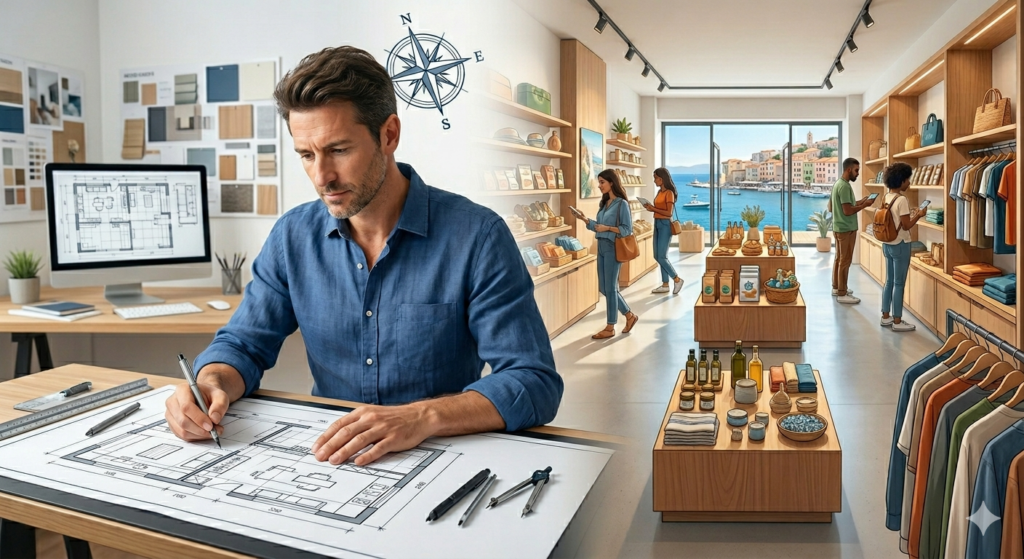 Agencement retail transformer espace de vente dessinateur plan