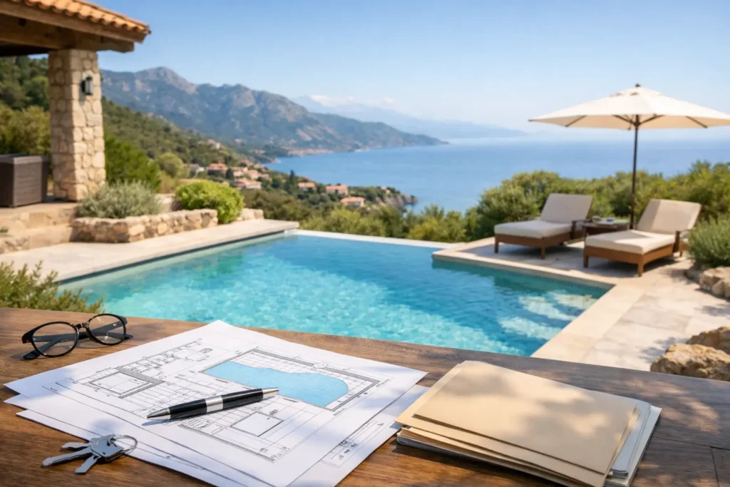 Déclaration préalable piscine en Corse