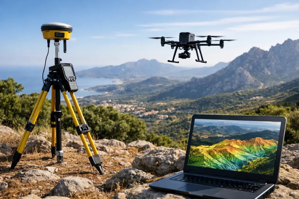 Relevé topographique par drone en Corse
