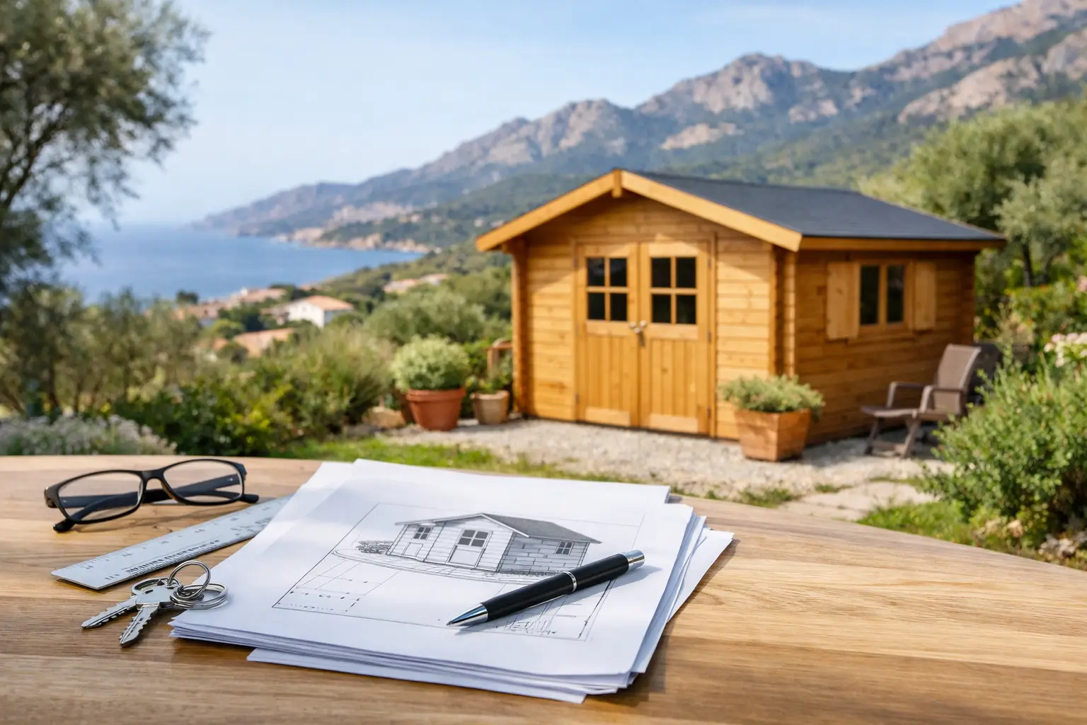 Déclaration préalable abri jardin en Corse