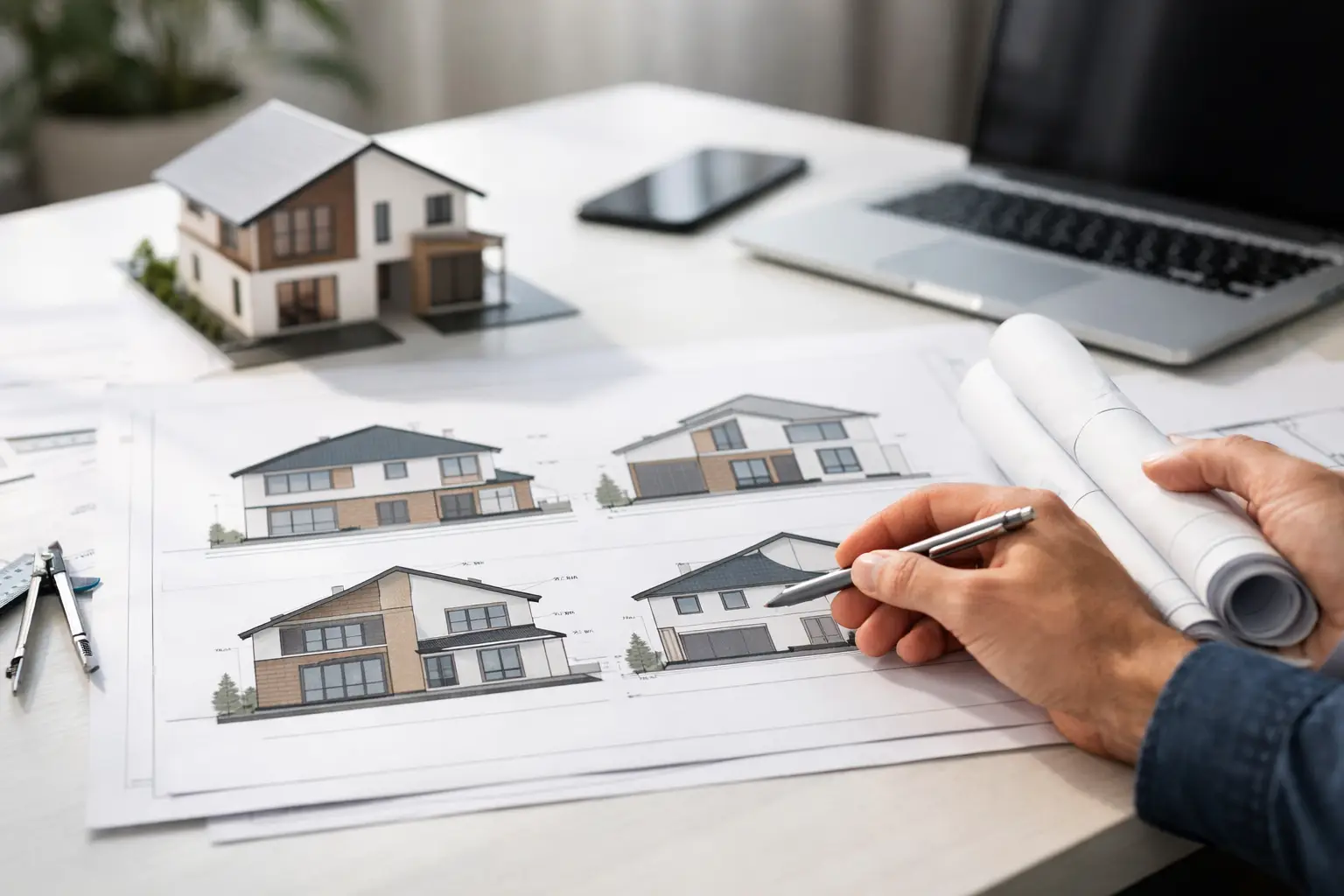 Plans façades maison pour un dossier conforme