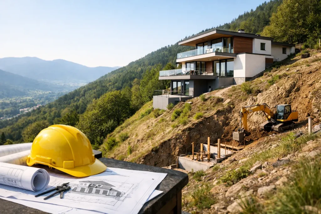 Peut-on construire sur un terrain pentu ?