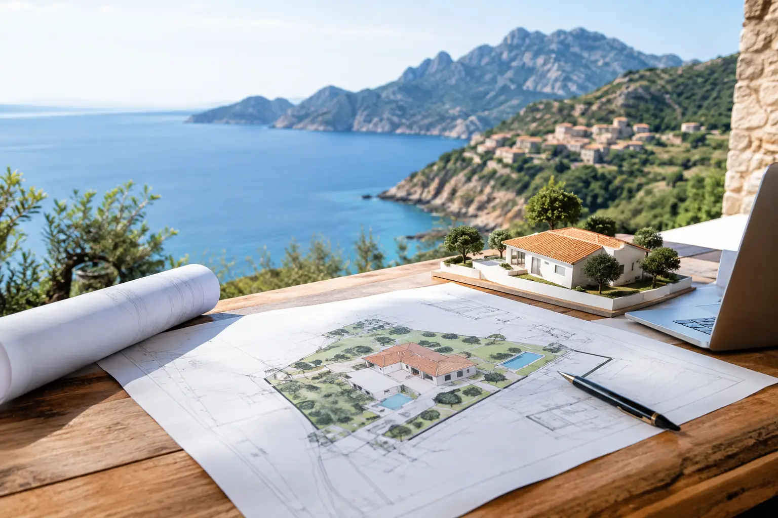 Plan de masse pour permis de construire en Corse